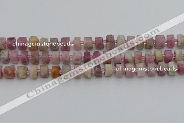 CRB658 15.5 inches 6*10mm tyre pink tourmaline gemstone beads