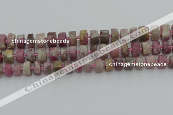 CRB659 15.5 inches 6*12mm tyre pink tourmaline gemstone beads