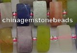 CRB683 15.5 inches 8*16mm tyre matte mixed gemstone beads