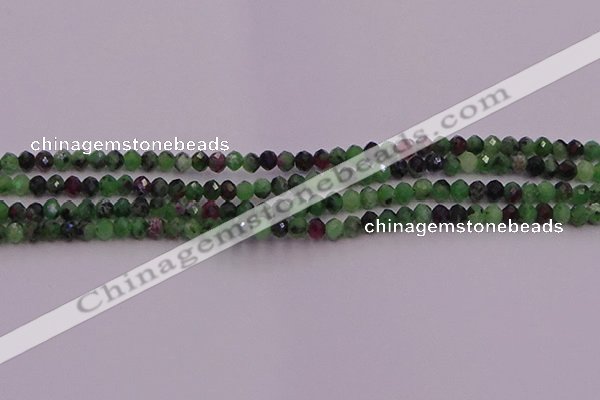 CRB702 15.5 inches 2.5*3mm faceted rondelle ruby zoisite beads