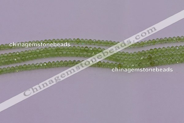 CRB703 15.5 inches 2*3mm faceted rondelle peridot gemstone beads