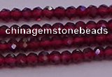 CRB704 15.5 inches 2*3mm faceted rondelle red garnet beads