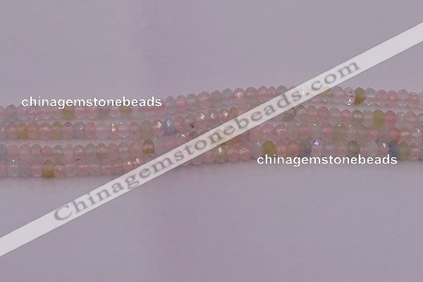 CRB716 15.5 inches 2.5*4mm faceted rondelle morganite beads