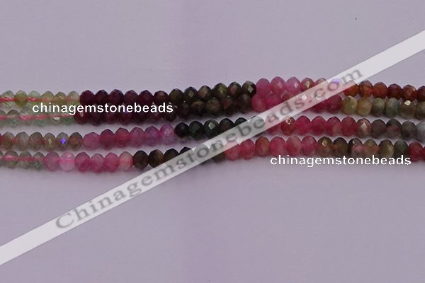 CRB717 15.5 inches 3*5mm faceted rondelle tourmaline beads