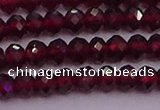 CRB718 15.5 inches 3*4mm faceted rondelle red garnet beads