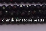 CRB721 15.5 inches 3*4mm faceted rondelle black tourmaline beads