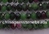 CRB725 15.5 inches 2.5*4mm faceted rondelle ruby zoisite beads