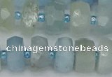 CRB803 15.5 inches 7*12mm faceted rondelle aquamarine beads