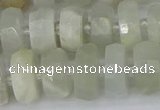 CRB811 15.5 inches 6*12mm faceted rondelle grey moonstone beads