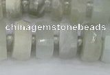 CRB812 15.5 inches 8*14mm faceted rondelle grey moonstone beads