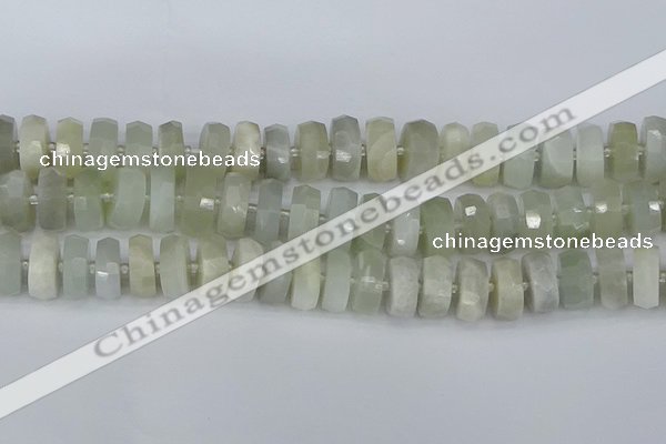 CRB813 15.5 inches 8*16mm faceted rondelle grey moonstone beads