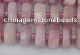 CRB826 15.5 inches 6*10mm faceted rondelle kunzite beads