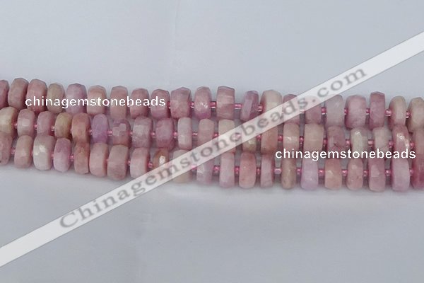 CRB827 15.5 inches 7*12mm faceted rondelle kunzite beads