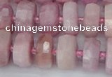 CRB828 15.5 inches 8*14mm faceted rondelle kunzite beads