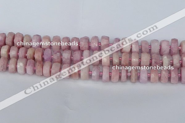 CRB828 15.5 inches 8*14mm faceted rondelle kunzite beads