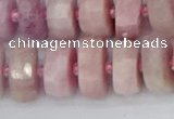 CRB829 15.5 inches 8*16mm faceted rondelle kunzite beads