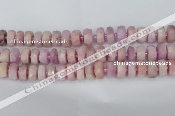 CRB830 15.5 inches 8*18mm faceted rondelle kunzite beads