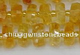 CRB843 15.5 inches 7*12mm faceted rondelle citrine beads