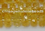 CRB844 15.5 inches 8*14mm faceted rondelle citrine beads