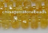 CRB845 15.5 inches 8*16mm faceted rondelle citrine beads