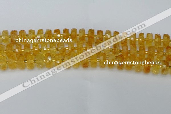 CRB845 15.5 inches 8*16mm faceted rondelle citrine beads