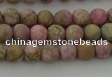 CRC1001 15.5 inches 6mm round matte rhodochrosite gemstone beads