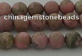 CRC1002 15.5 inches 8mm round matte rhodochrosite gemstone beads