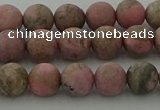 CRC1002 15.5 inches 8mm round matte rhodochrosite gemstone beads