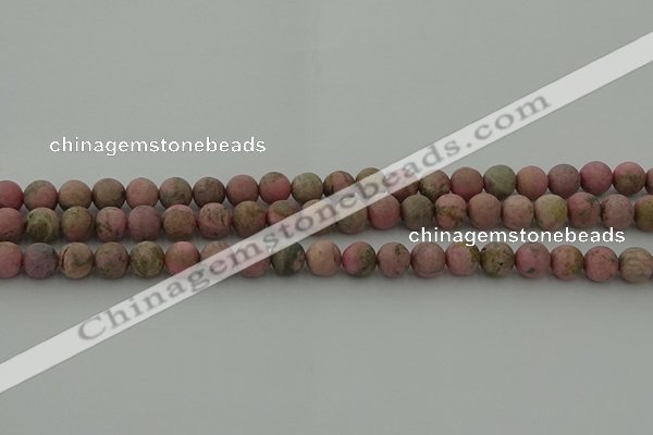 CRC1002 15.5 inches 8mm round matte rhodochrosite gemstone beads