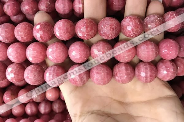 CRC1056 15.5 inches 15mm faceted round rhodochrosite beads