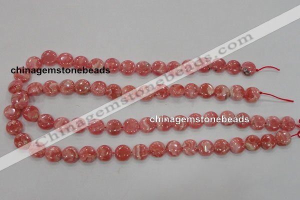 CRC106 15.5 inches 12mm flat round natural argentina rhodochrosite beads