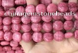 CRC1062 15.5 inches 14mm flat round rhodochrosite beads