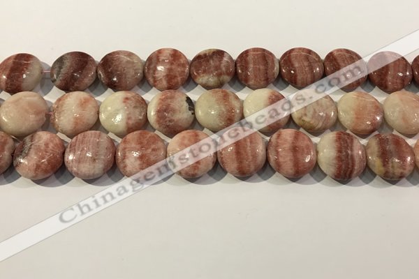 CRC1070 15.5 inches 20mm flat round rhodochrosite beads