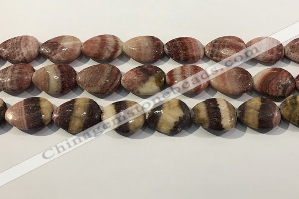 CRC1088 15.5 inches 18*25mm flat teardrop rhodochrosite beads