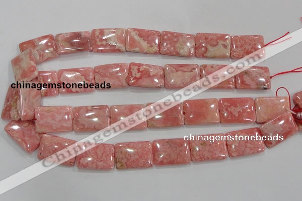 CRC110 15.5 inches 18*25mm rectangle natural argentina rhodochrosite beads