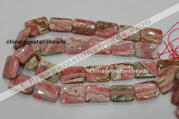 CRC111 15.5 inches 22*30mm rectangle natural argentina rhodochrosite beads