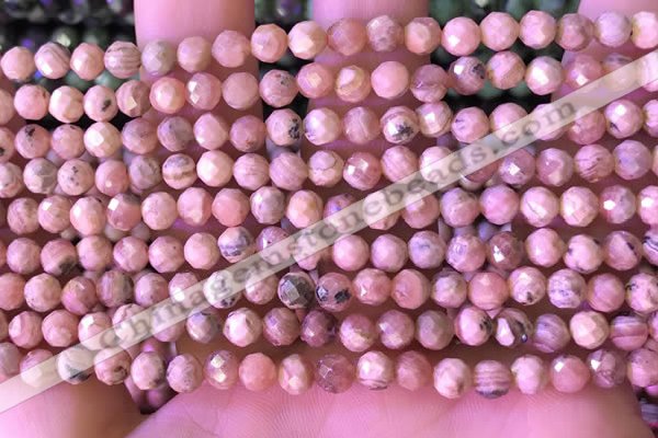 CRC1170 15.5 inches 5mm faceted round rhodochrosite gemstone beads