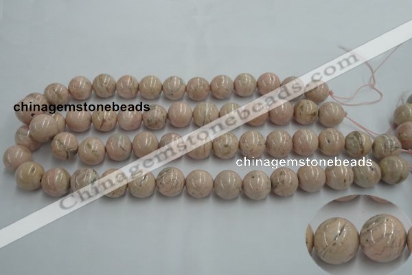 CRC155 15.5 inches 14mm round Argentina rhodochrosite beads