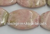 CRC157 15.5 inches 25*35mm flat drum Argentina rhodochrosite beads