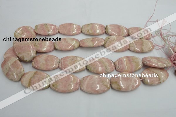 CRC157 15.5 inches 25*35mm flat drum Argentina rhodochrosite beads