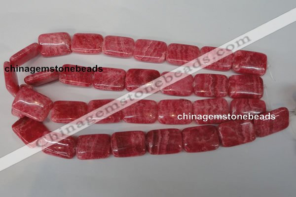 CRC34 15.5 inches 18*25mm rectangle dyed rhodochrosite gemstone beads