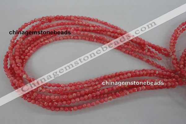 CRC400 15.5 inches 4mm faceted round synthetic rhodochrosite beads