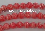 CRC402 15.5 inches 8mm faceted round synthetic rhodochrosite beads