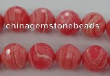 CRC404 15.5 inches 12mm faceted round synthetic rhodochrosite beads