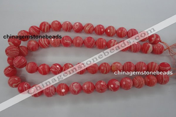 CRC404 15.5 inches 12mm faceted round synthetic rhodochrosite beads