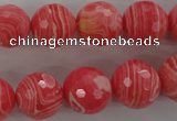 CRC405 15.5 inches 14mm faceted round synthetic rhodochrosite beads