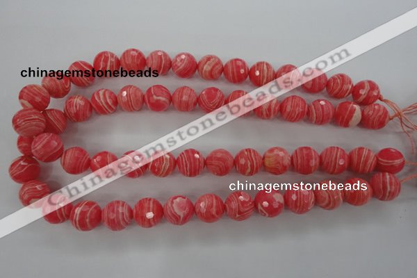 CRC405 15.5 inches 14mm faceted round synthetic rhodochrosite beads