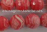 CRC407 15.5 inches 18mm faceted round synthetic rhodochrosite beads