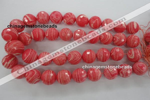 CRC408 15.5 inches 20mm faceted round synthetic rhodochrosite beads