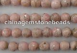 CRC451 15.5 inches 6mm faceted round Argentina rhodochrosite beads